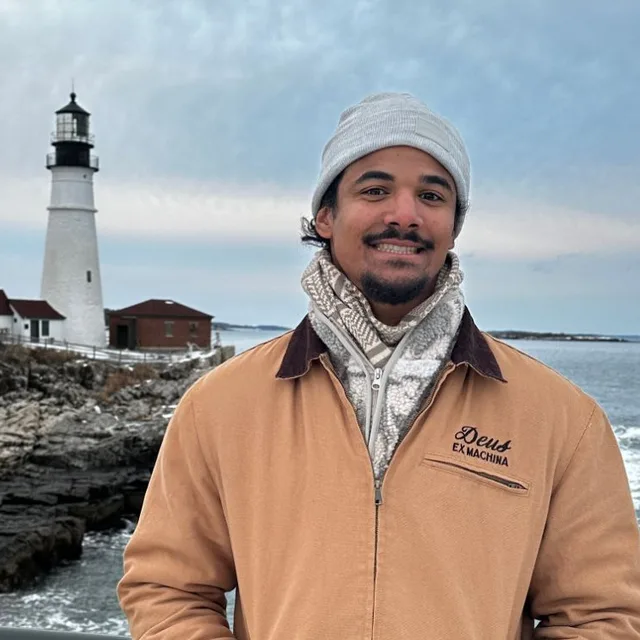 Eugene at a lighthouse on the coast